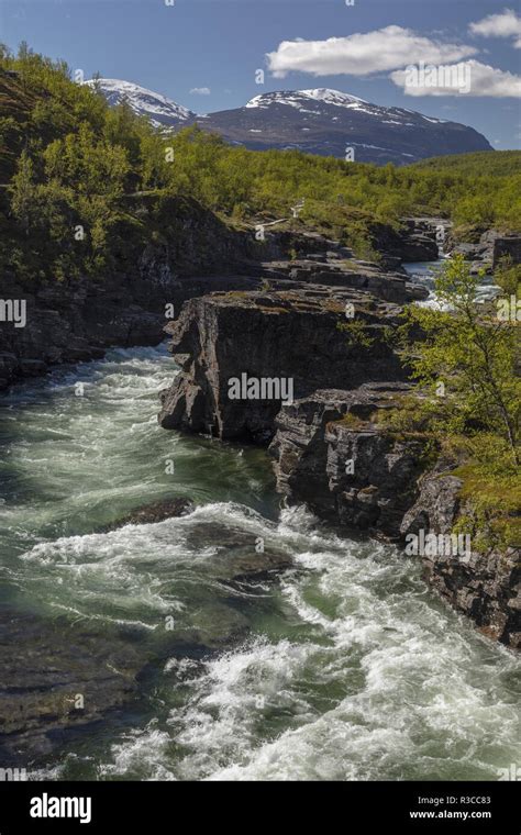 The Abiskojåkka Canyon And River Abisko National Park Sweden Rare