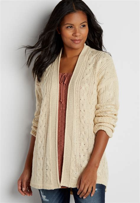Cable Knit Sweater With Lace Up Back Original Price 3999 Available At Maurices