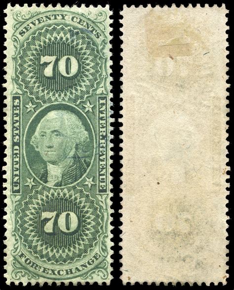 R65d 70c Foreign Exchange Green Silk Paper Us Civil War Revenue