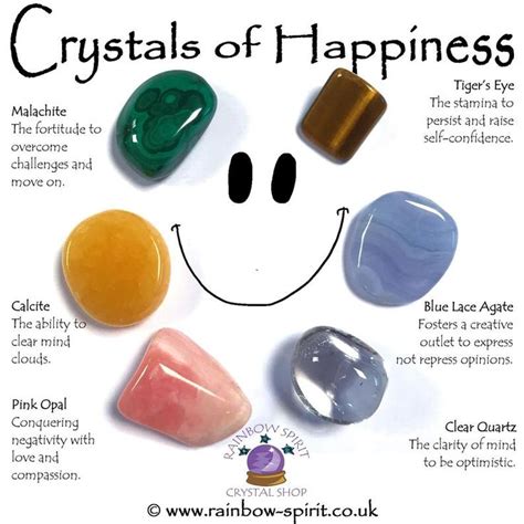 Crystals Of Happiness Set Crystals Crystal Healing Stones Stones