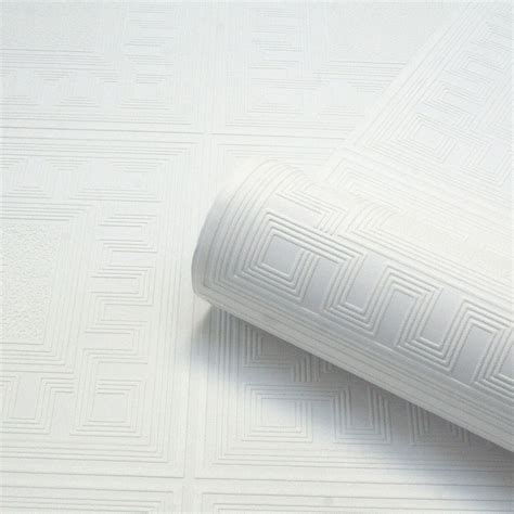 White Blown Vinyl Wallpaper Embossed Textured Patterned Paintable 5835