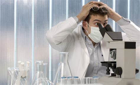 Young Scientist Discovering Something Stock Image Image Of Glass