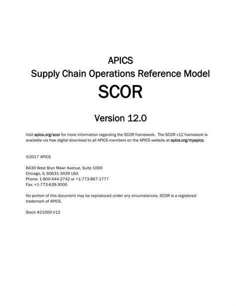 PDF APICS Supply Chain Operations Reference Model SCOR PDFSLIDE NET