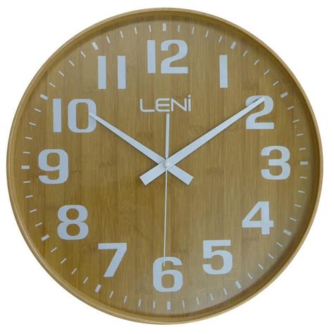 Buy Leni Wood Wall Clock Bamboo 26cm Mydeal