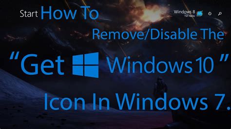 How To Remove Get Windows 10 Icon In Windows 7 Youtube