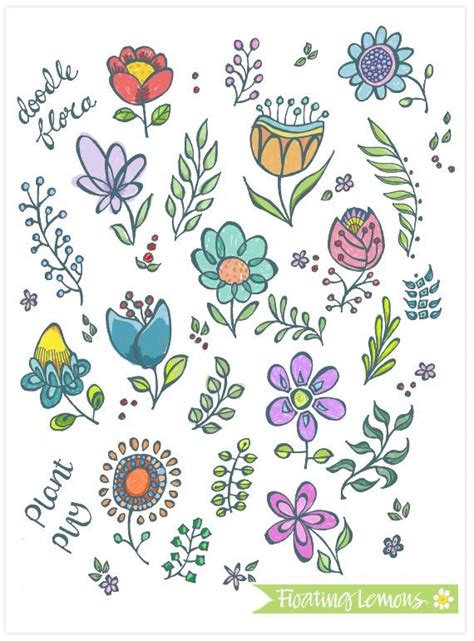 Doodle Day Quirky Flowers And Leaves Flower Doodles Doodle Art