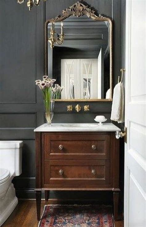 This makes them perfect places for however, powder rooms should not be decorated in a mirror image of the nearby living area. 📌 20 Stylish Vintage Powder Room Ideas | Powder room decor ...
