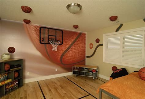 1 diy basketball hoop for your room. basketball-wall-murals | HomeMydesign