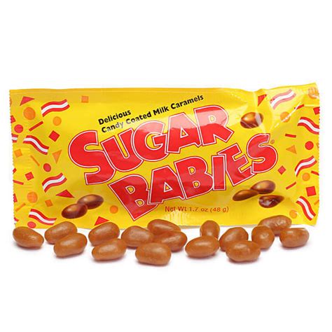 Salt, water, sugar, rum extract, honey, corn syrup, butter. Sugar Babies Candy Packs: 24-Piece Box | Candy Warehouse