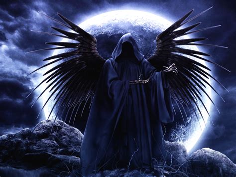 Dark Grim Reaper Wings Death Skeleton Horror Scary