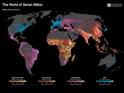 World Population Densities Mapped Flowingdata