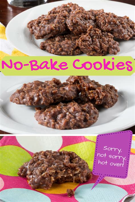 No bake oatmeal cookies are a quick and easy snack, without turning on the oven! No-Bake Cookies | Recipe | Healthy summer recipes, Food recipes, Easy diabetic meals