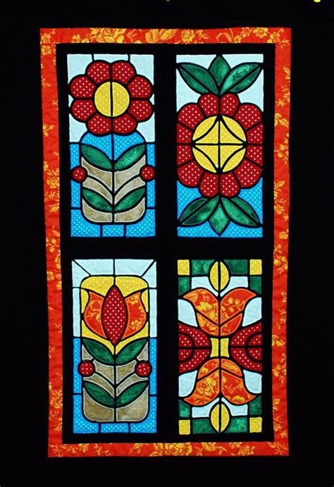 Stained Glass Applique Quilt Glass Designs