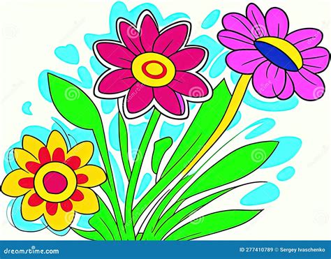Cartoon Flowers Stock Illustration Illustration Of Logo 277410789