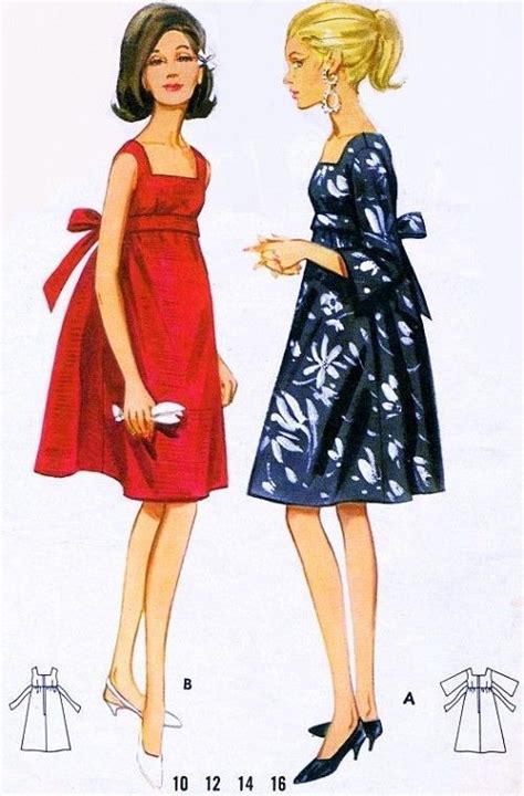 1960s Evening Cocktail Party Dress Pattern Butterick 4235 Empire Style Tent Dress Square Ne