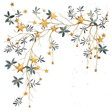 happy merry christmas card with branches and golden stars illustration christmas party
