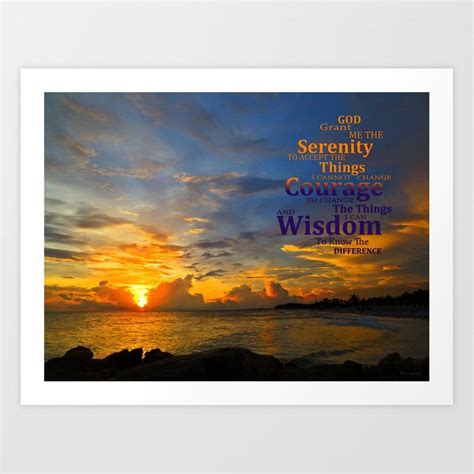 Serenity Prayer Sunset By Sharon Cummings Art Print By Sharon Cummings