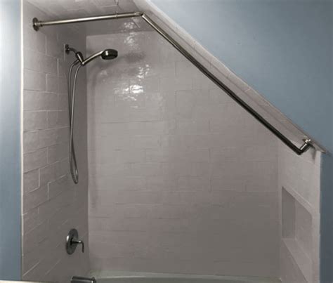 Neo angle solid brass shower rod and ceiling support bathroom in size 1500 x 1500. Sloped/Angled Ceiling Shower Rod