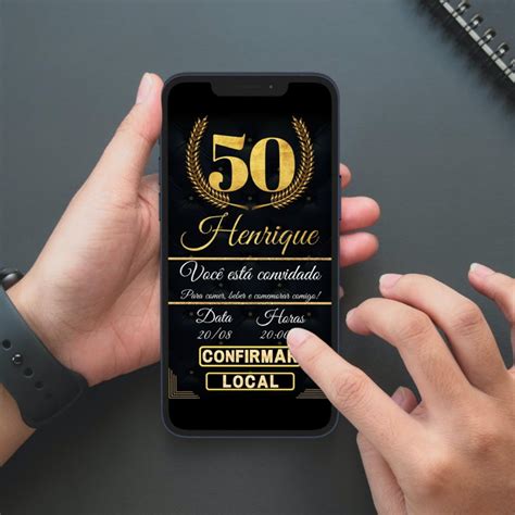 Convite De Aniversário De 50 Anos Masculino