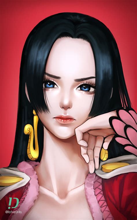 Boa Hancock One Piece Commentary 1girl Artist Name Black Hair Blue Eyes Closed Mouth