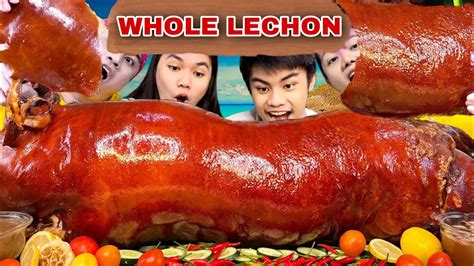 Another Whole Lechon Mukbang Crispy Lechon Philippines Mukbang Eating Show Youtube