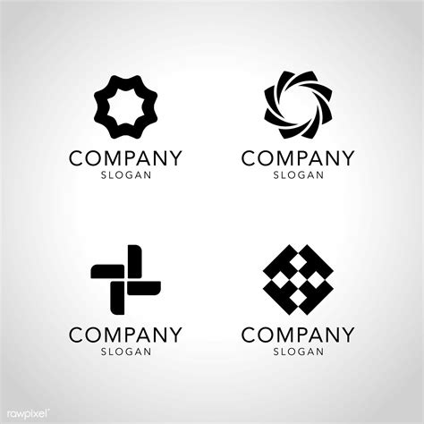 Black Company Logo Collection Vector Premium Image By