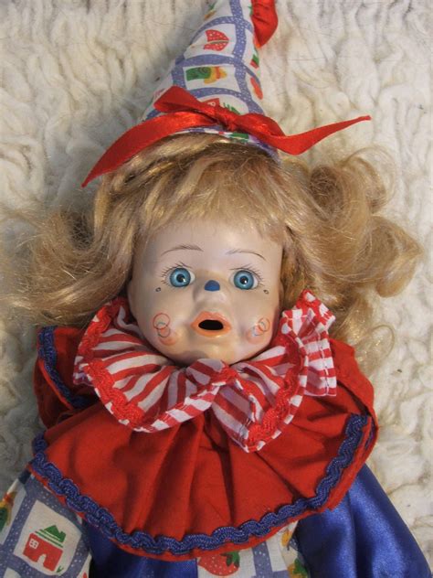 Clown Doll Vintage Composite Porcelain And Cloth 19 Etsy Canada Vintage Dolls Vintage Clown