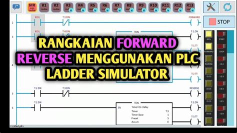 Membuat Rangkaian Forward Reverse Di Plc Ladder Simulator Youtube