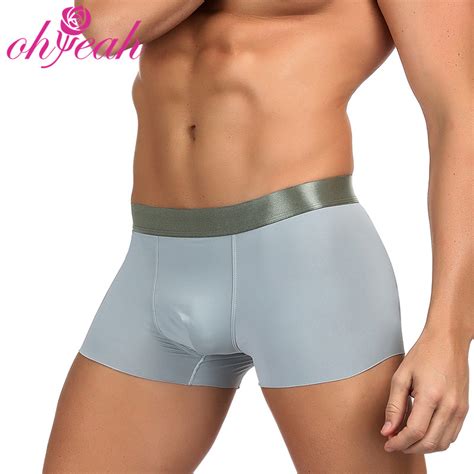 Ice Silk Fabric Stretch Adult Men′s Underwear Panties Boxer Brief