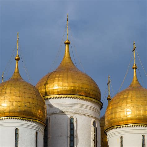 Domes Of The Dormition Cathedral Of Moscow Kremlin Square Photograph