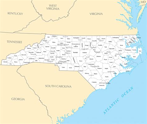 Printable Map Of North Carolina Printable Maps