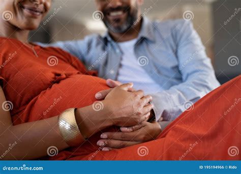 Future Father Feeling Baby Bump Of Pregnant Woman Stock Photo Image