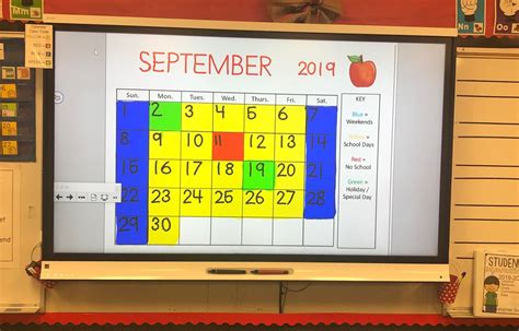Color Coded Calendar Visuals Breezy Special Ed