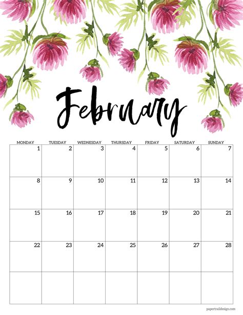 You can also add or note important dates like birthdays, wedding anniversary, etc. Free Printable 2021 Floral Calendar - Monday Start | Paper ...