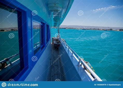 Deck Of Yacht On Azure Sea Water Stock Photo Image Of Board Deck