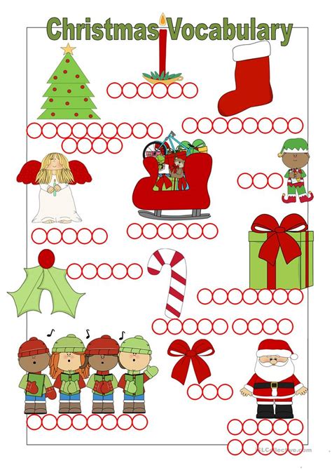 Over 1,500 ela worksheet lesson activities. Christmas Vocabulary - English ESL Worksheets for distance ...
