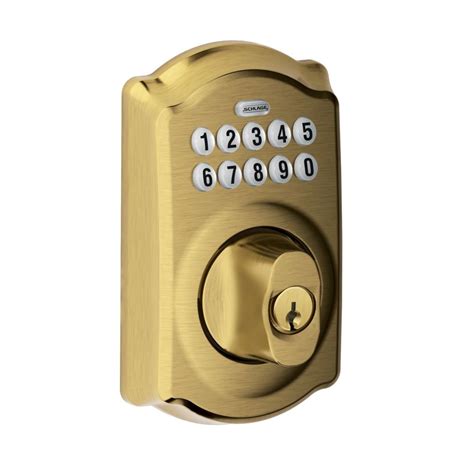 Schlage Camelot Antique Brass Electronic Entry Door Keypad Deadbolt