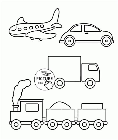 Simple coloring pages of Transportation for toddlers, coloring pages