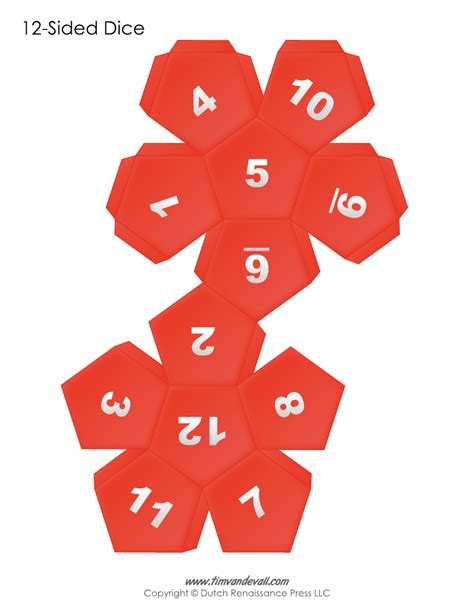 12 Sided Dice Template Download Printable Pdf Templateroller