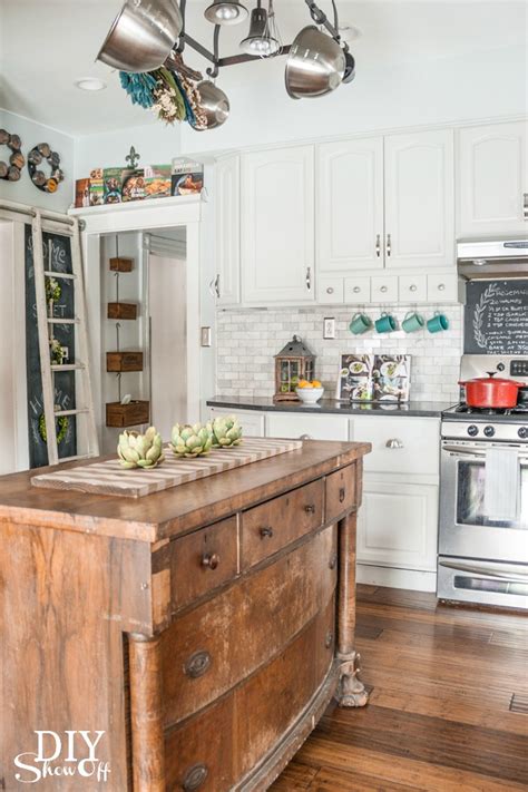 I built it 3 years ago from reclaimed cabinets and i make a large walnut kitchen island as part of a much bigger job. Design Inspiration: Freestanding Kitchen Islands - TIDBITS&TWINE