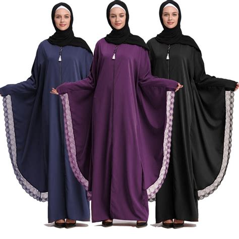 2019 kaftan abaya dubai arabic islam batwing sleeve muslim hijab long dress uae abayas for women