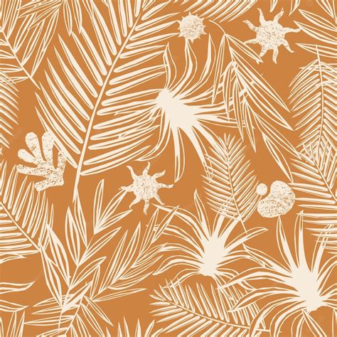 Premium Vector Desert Tropics Palm Stamp Sun Seamless Print Pattern