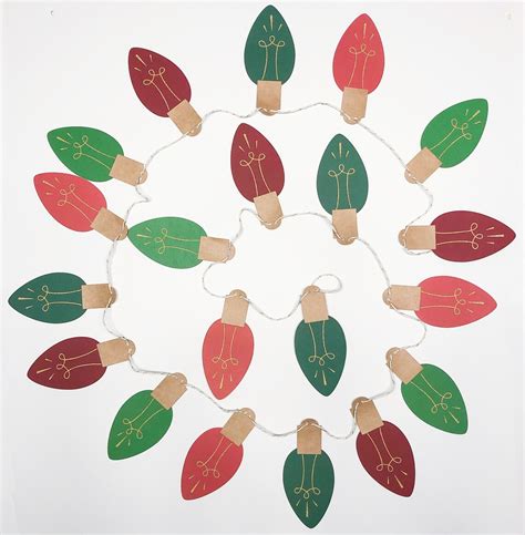 Paper Christmas Lights Garland Vintage Style Party Decor Etsy