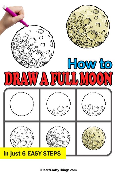 How To Draw A Full Moon A Step By Step Guide Planet Drawing Space