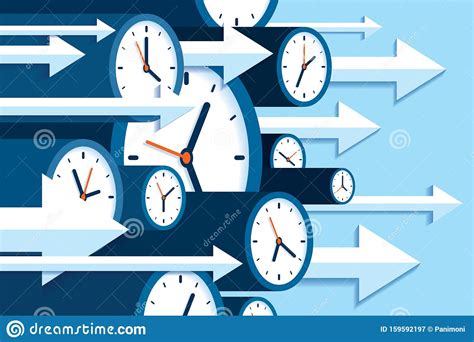 Time Forward 3d Clock Icons In Flat Style Right Arrows Timers On