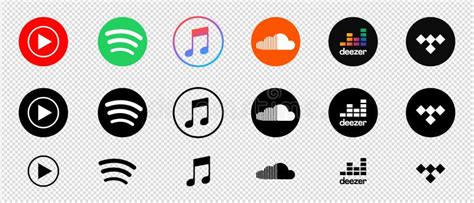 Apple Music Spotify Youtube Music Soundcloud Deezer Tidal A Set
