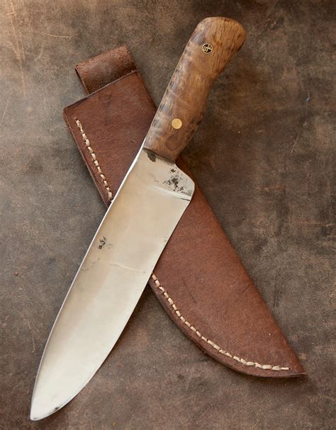Hand Forged Carbon Steel Camp Knife With Oak Handle And Custom Etsy
