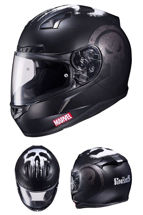 Un Casque De Moto Punisher Par Hjc Skull Motorcycle Helmet