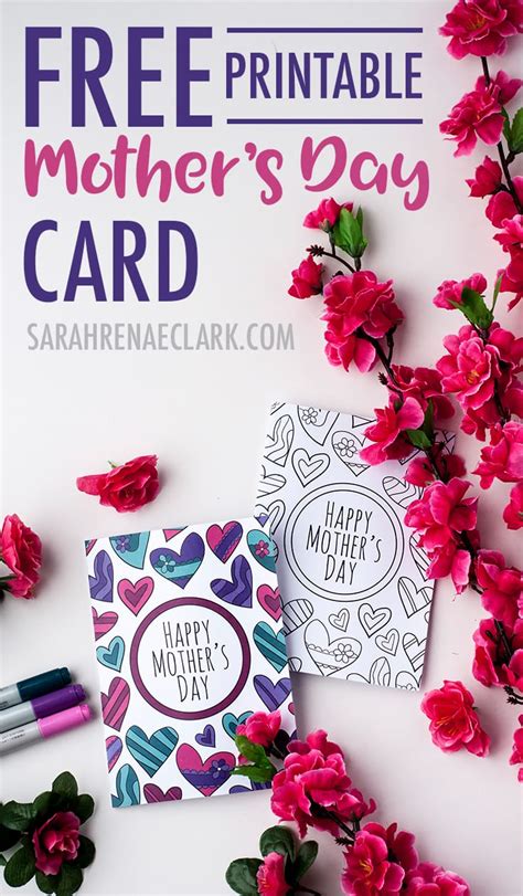 You will find two more victorian mother's day printable cards below on this page. Free Mother's Day Card | Printable Template - Sarah Renae Clark - Coloring Book Artist and Designer