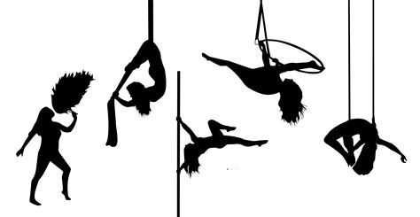 Pole Dance Silhouette Performing Arts Aerial Silk Acrobatics Aerial Yoga Png Download